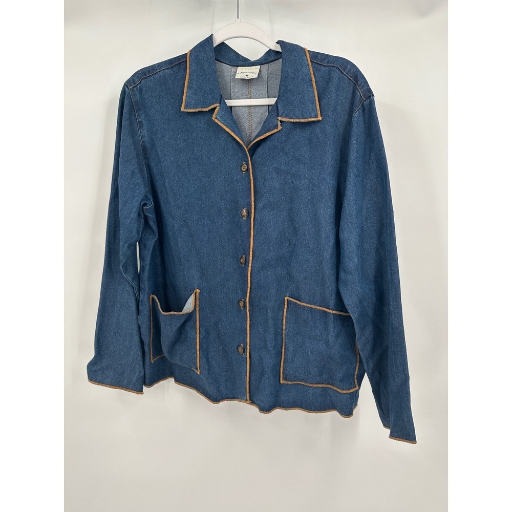 Color Me Cotton Click Womens Lagenlook Jacket Sz M Minimalist Chore Coat Shacket